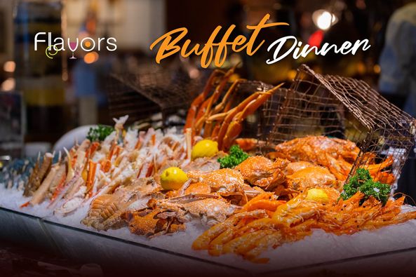 Join us as you step in for an extravagant Flavors buffet dinner with an immersive culinary experience
